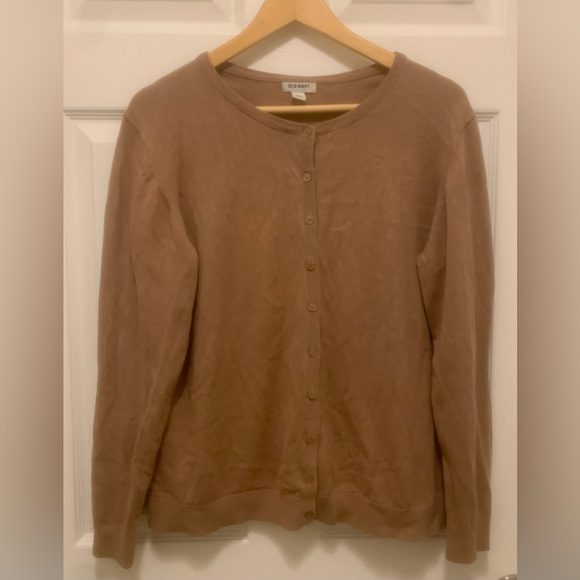 Lightweight, camel- coloured, cotton-blend cardigan XL - Picture 1 of 10